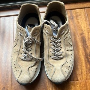 Chanel Logo Suede Sneakers